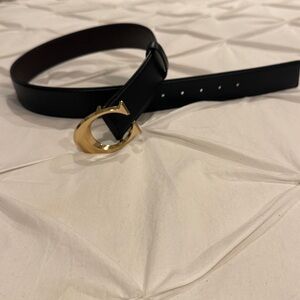 Coach Black Belt with Gold Buckle